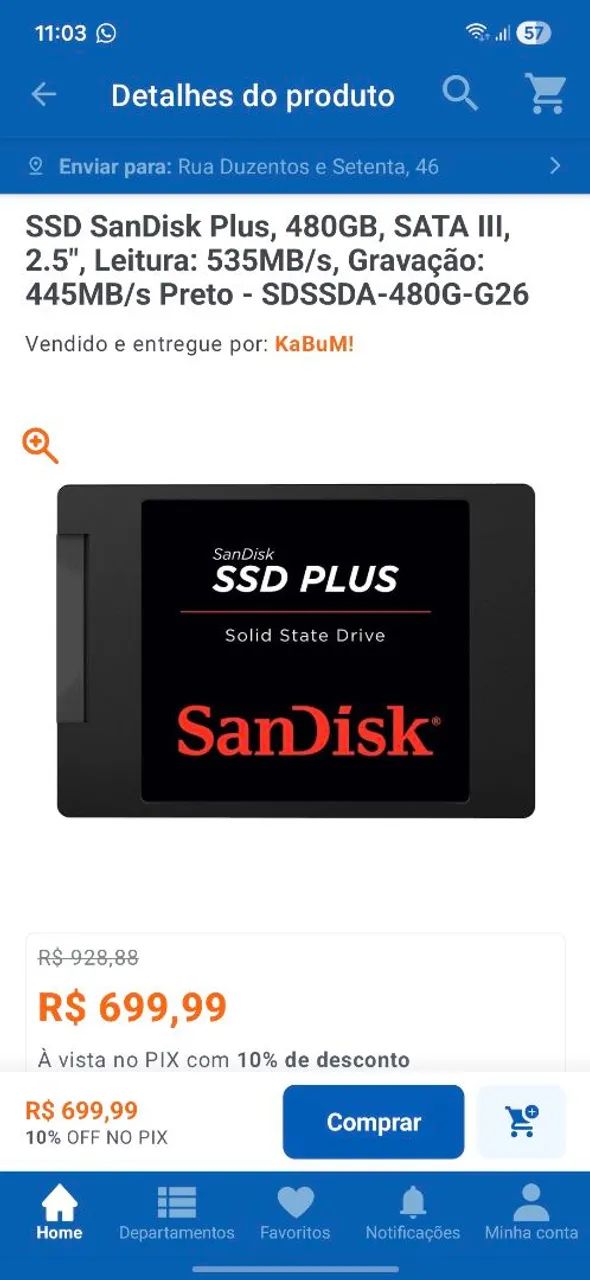 SSD SanDisk Plus 480 GB - Foto 3
