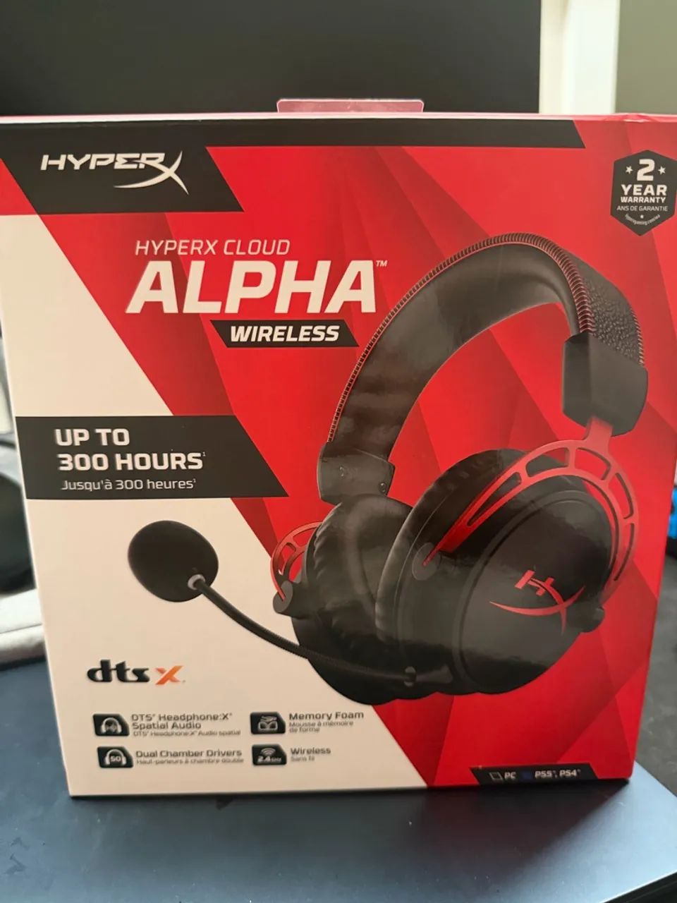 Headset HyperX Cloud Alpha Wireless - 300h de bateria, com caixa
