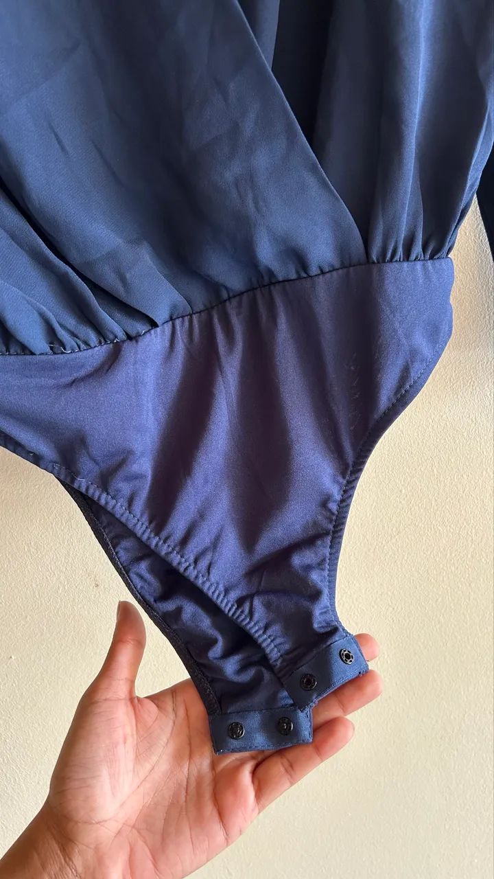 Body tecido voal azul - Foto 2