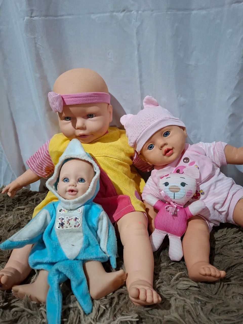Kit 3 Bonecas Bebês 