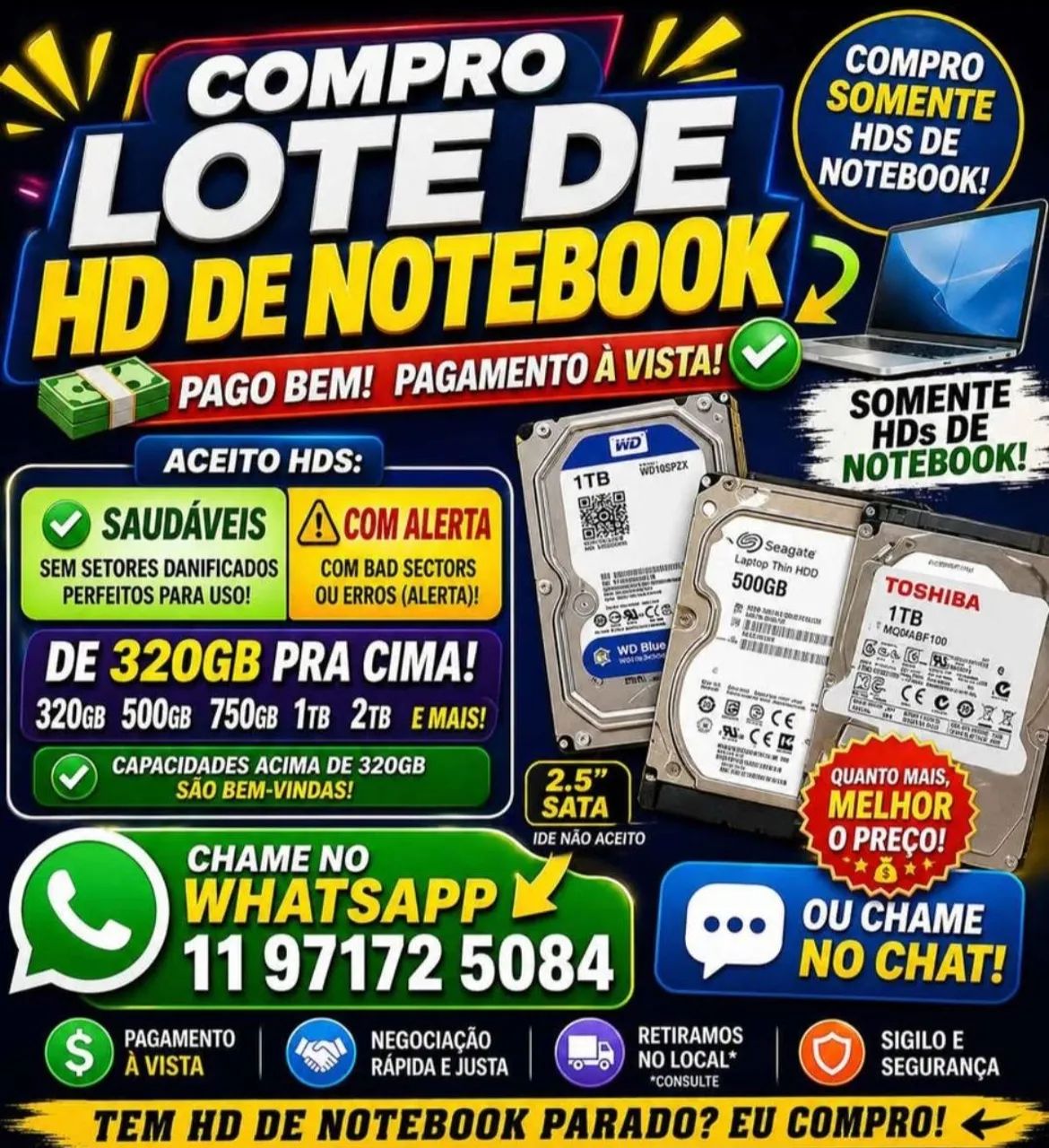 Lote hd notebook 