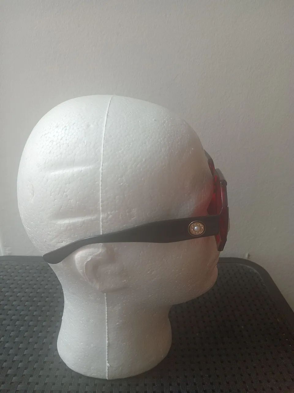 Óculos vermelho geométrico octogonal estilo da marca Chloé - Foto 5