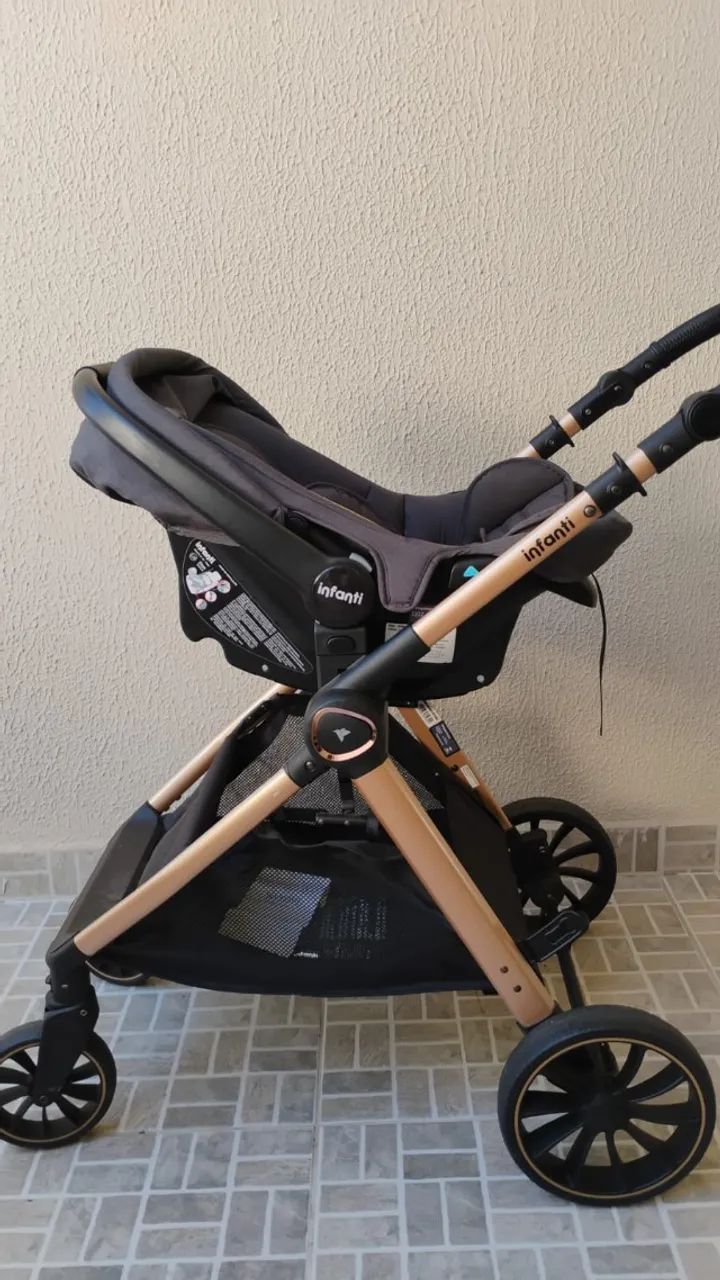Carrinho de bebê e bebê conforto Infantil Travel System - Foto 5