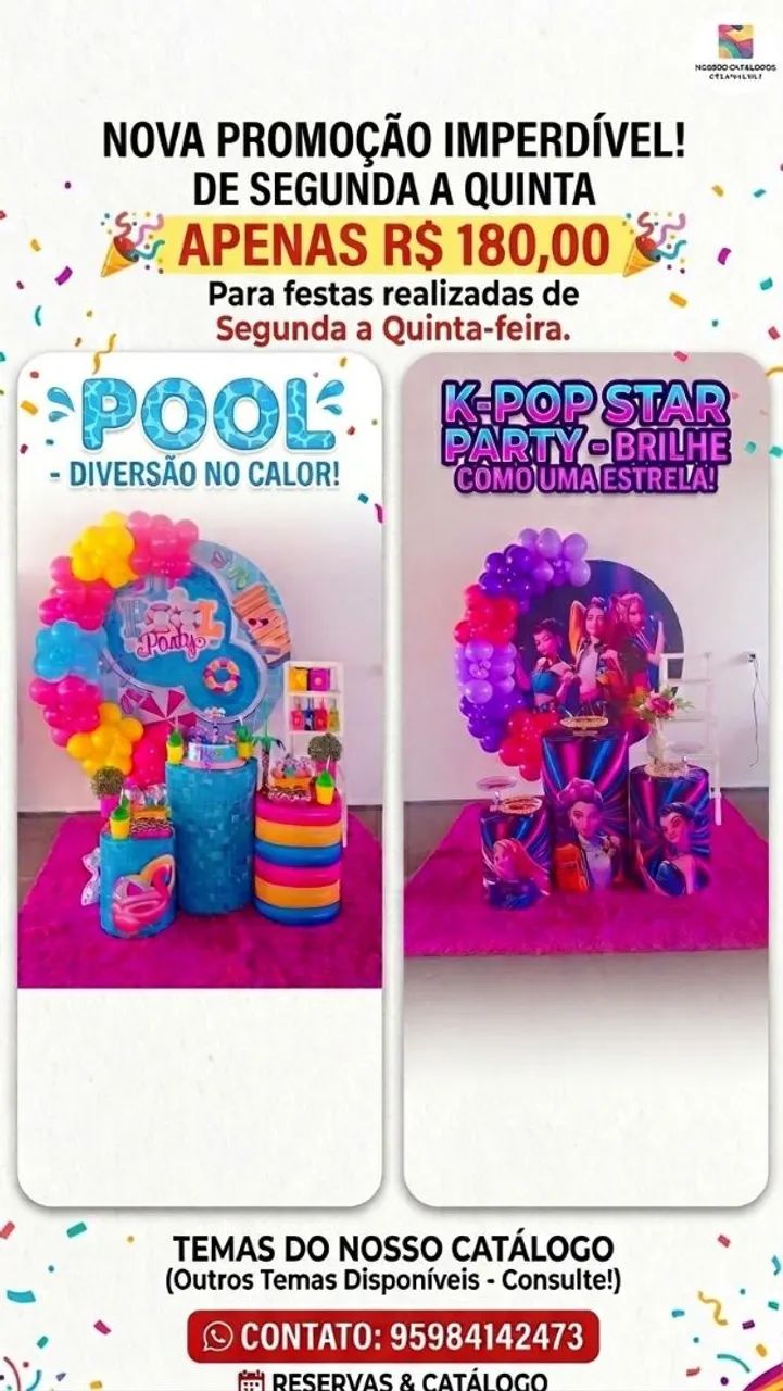 Decoração de segunda a quinta na promoção 