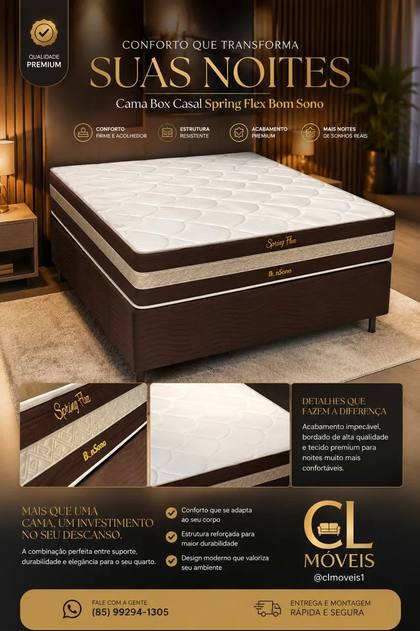 Cama box casal spring flex bom sono 