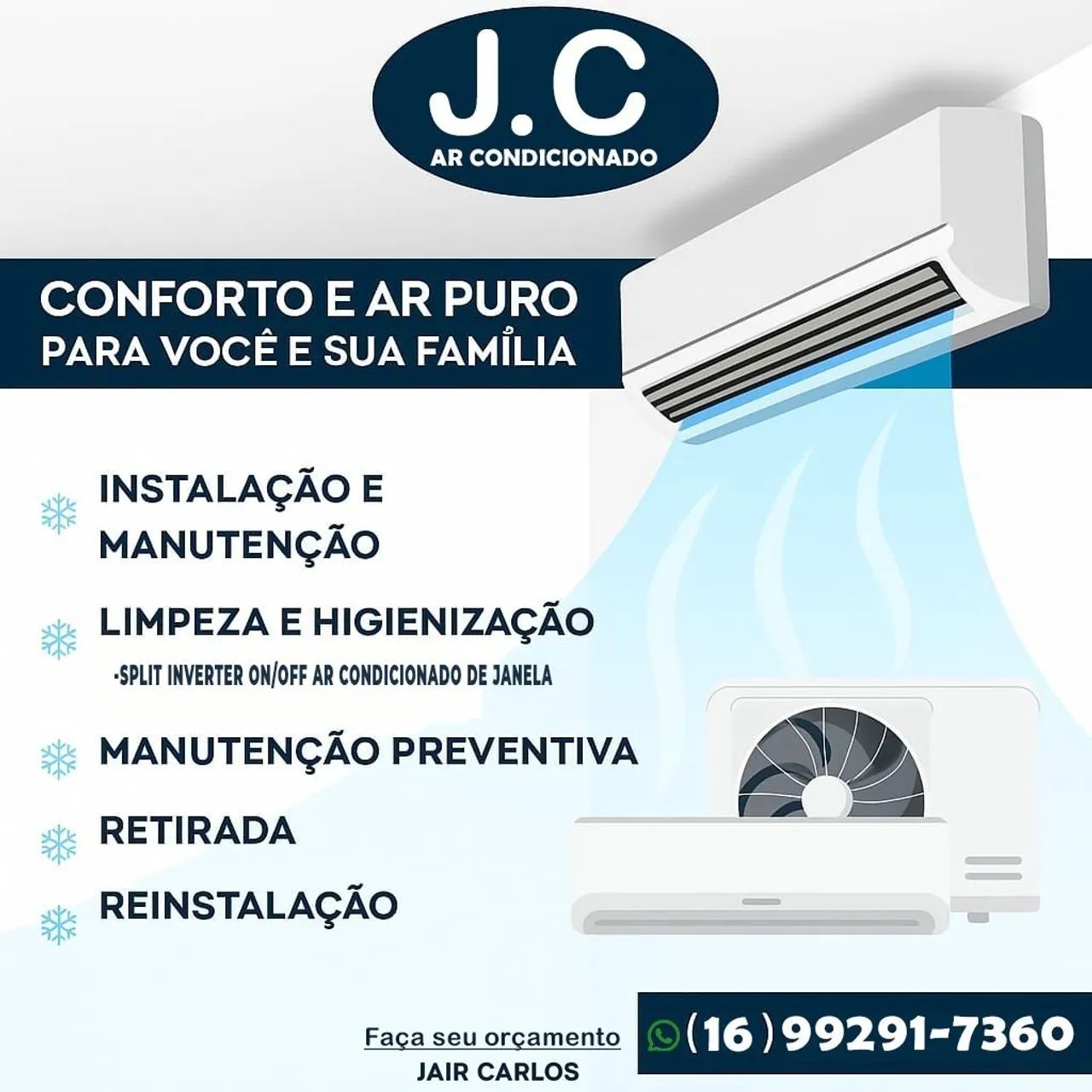 Instalação e manutenção de ar condicionado.