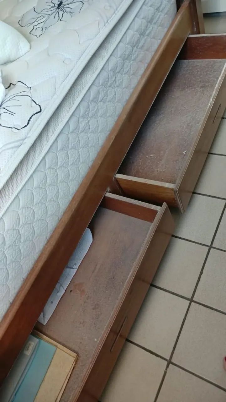 cama casal madeira bruta mogno  - Foto 5
