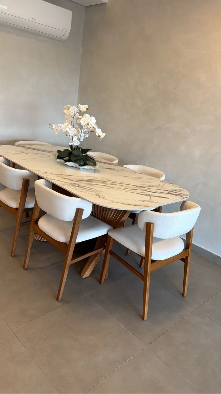 Conjunto Mesa e cadeiras  de mármore tecnológico  - Foto 5