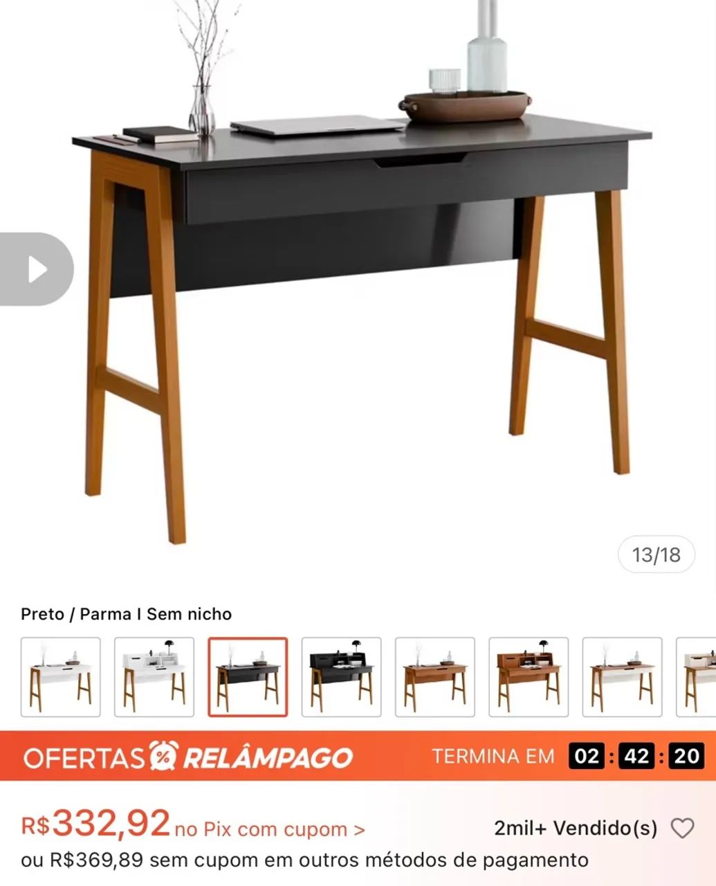 Vendo - Mesa para escritório com gaveta  - Foto 4
