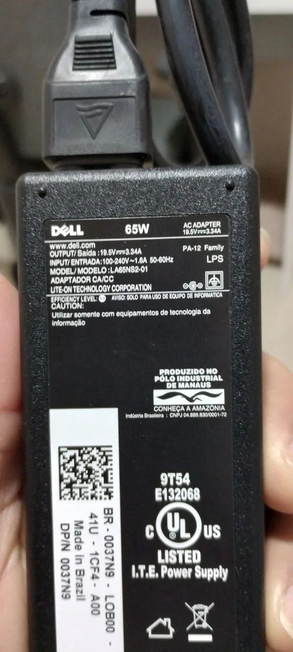 Carregador para notebook Dell 
