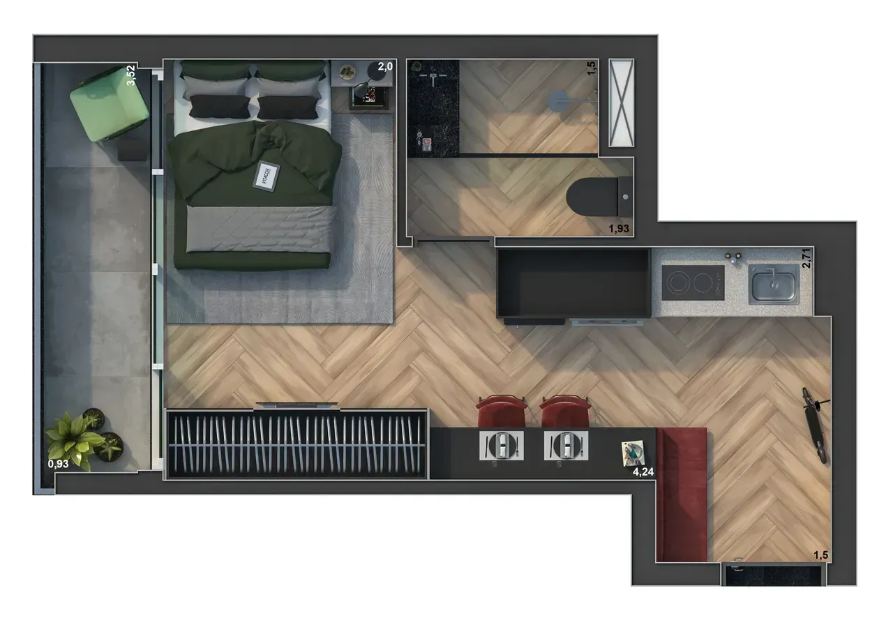 PLANTA 26m²