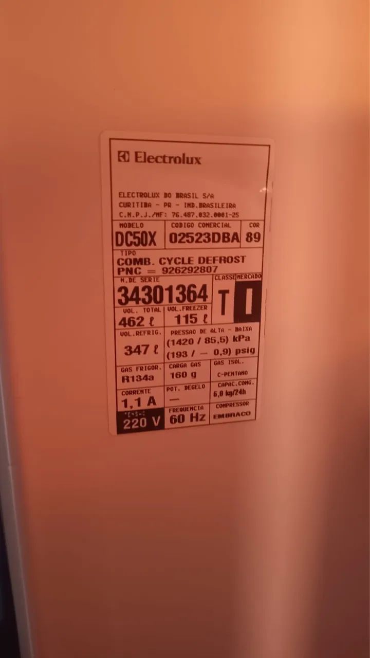 Geladeira eletrolux 462