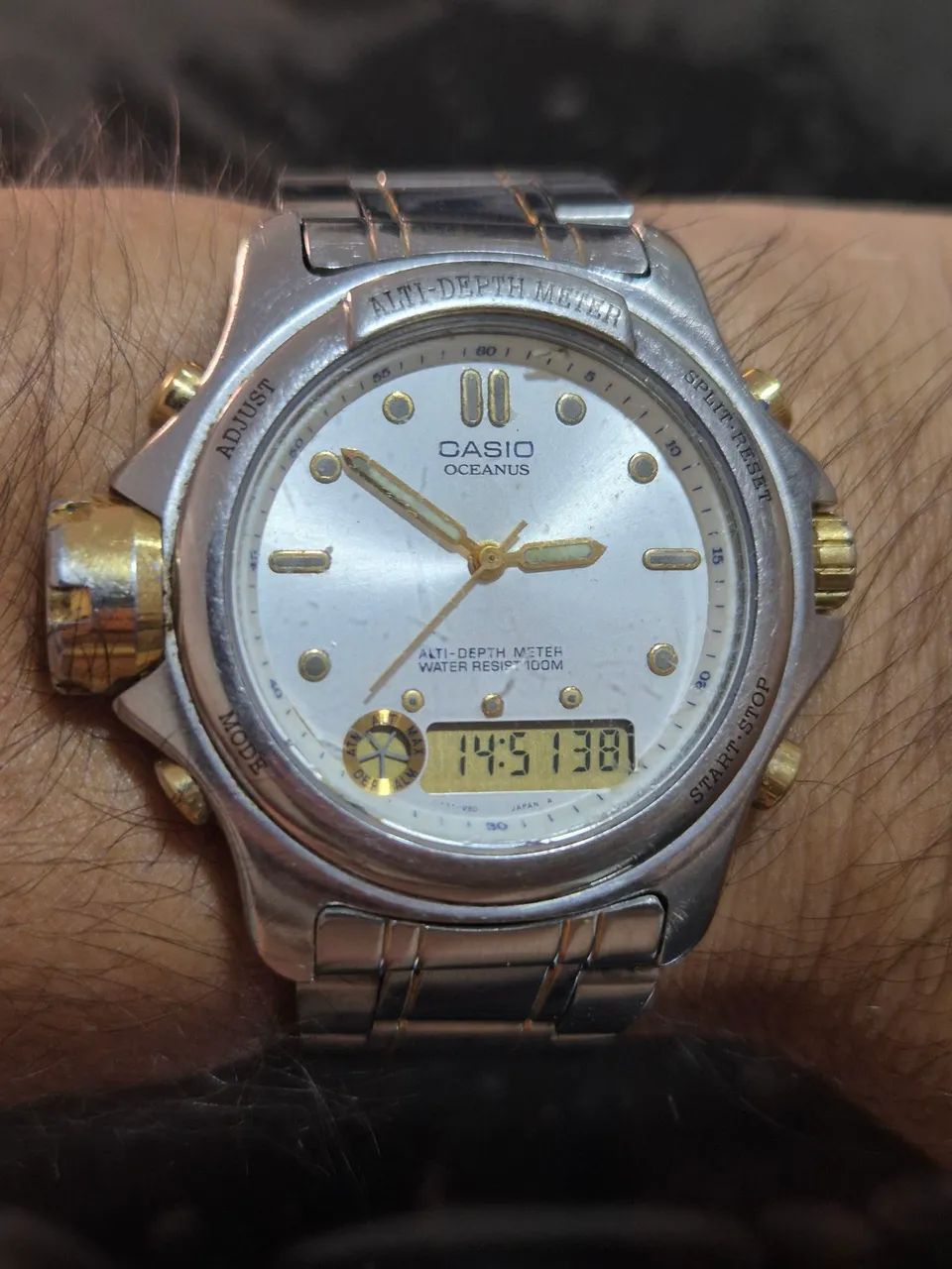 Relógio CASIO OCEANUS  AW-514  ALTI-DEPTH  METER   -   FUNCIONANDO PERFEITAMENTE - Foto 3