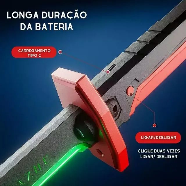 Katana de LED com Som e Efeito de Fumaça 83cm - Foto 3