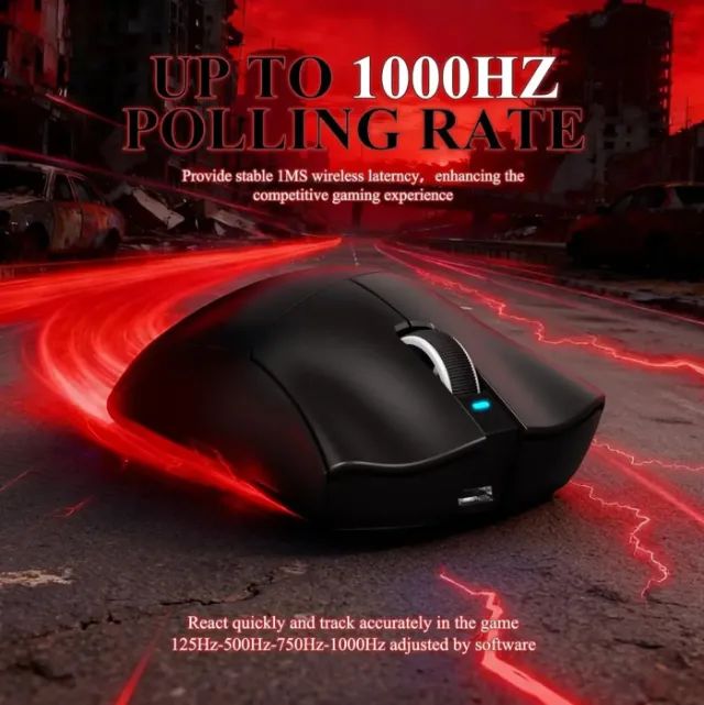 Mouse Gamer Sem Fio Attack Shark V3 Pro Com Dock Carga - Foto 2