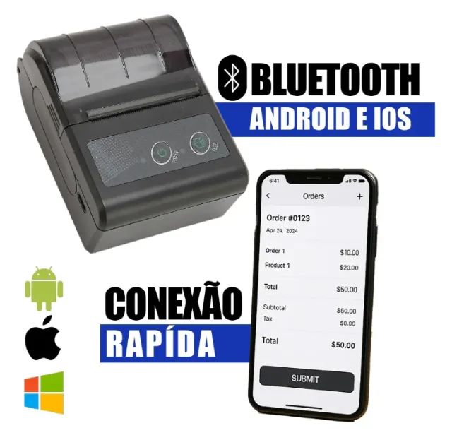 Mini Impressora Portátil Bluetooth 58mm Android Ios Premium - Foto 5