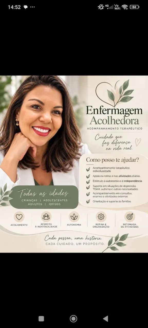 Enfermeira/Cuidadora com idosos e no pós operatório. - Foto 2