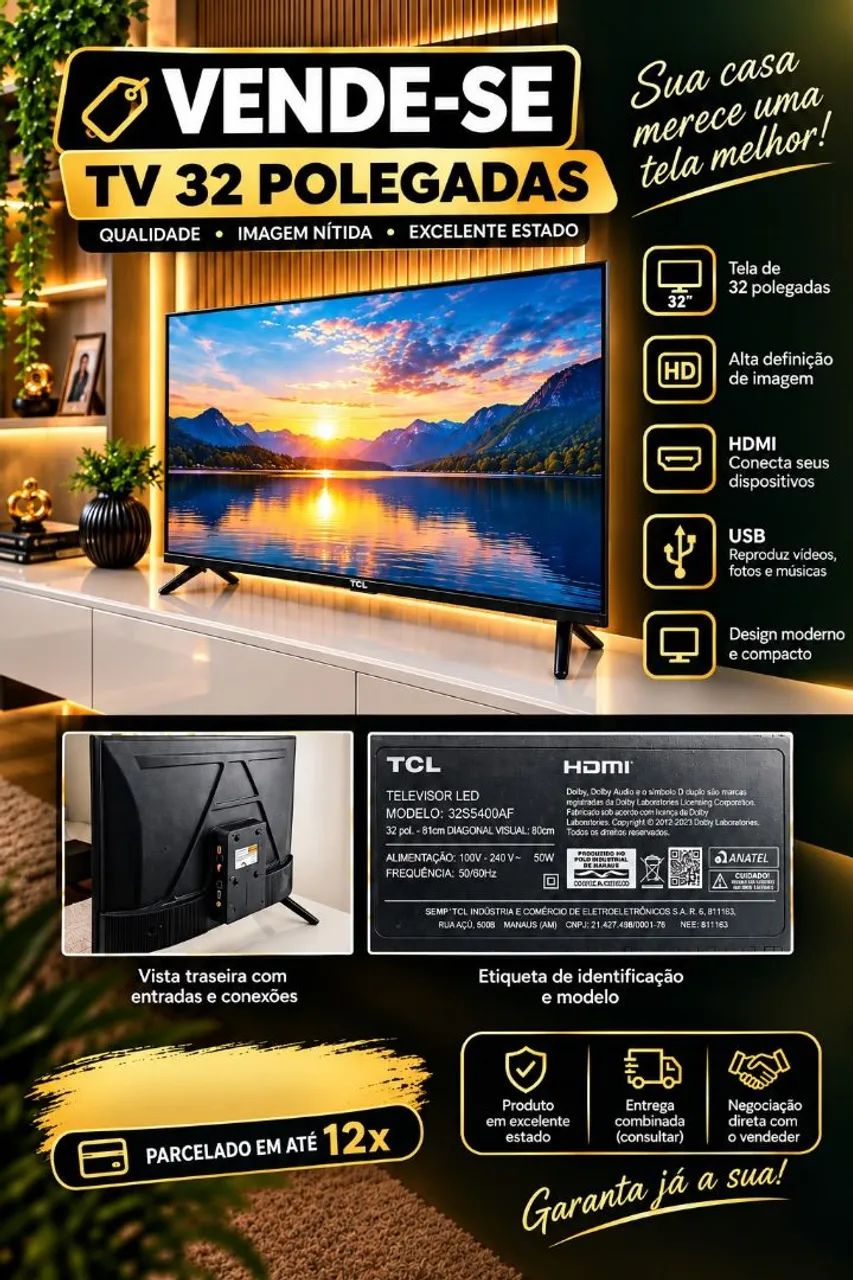 TV TCL 32 Lid