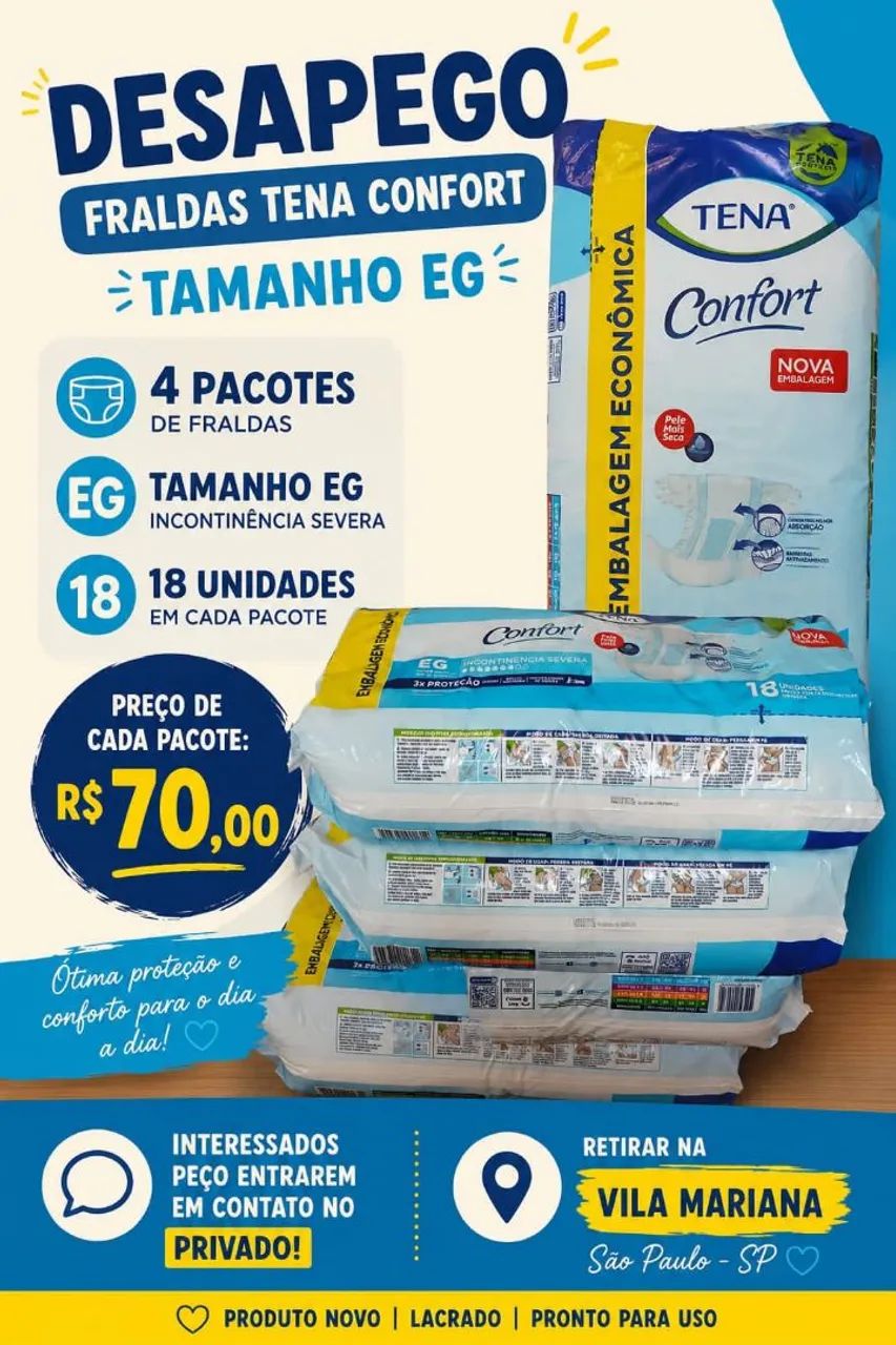 Fraldas geriatricas tamanho EG