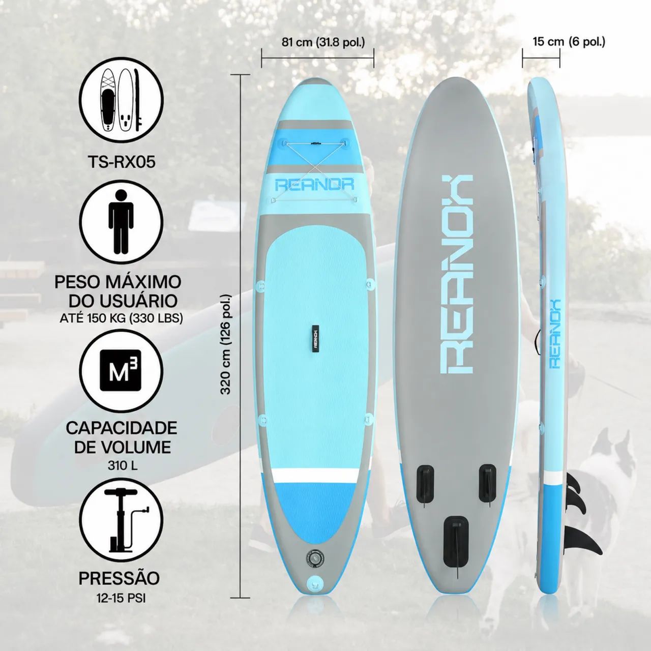 Prancha inflável de stand up paddle - Foto 4