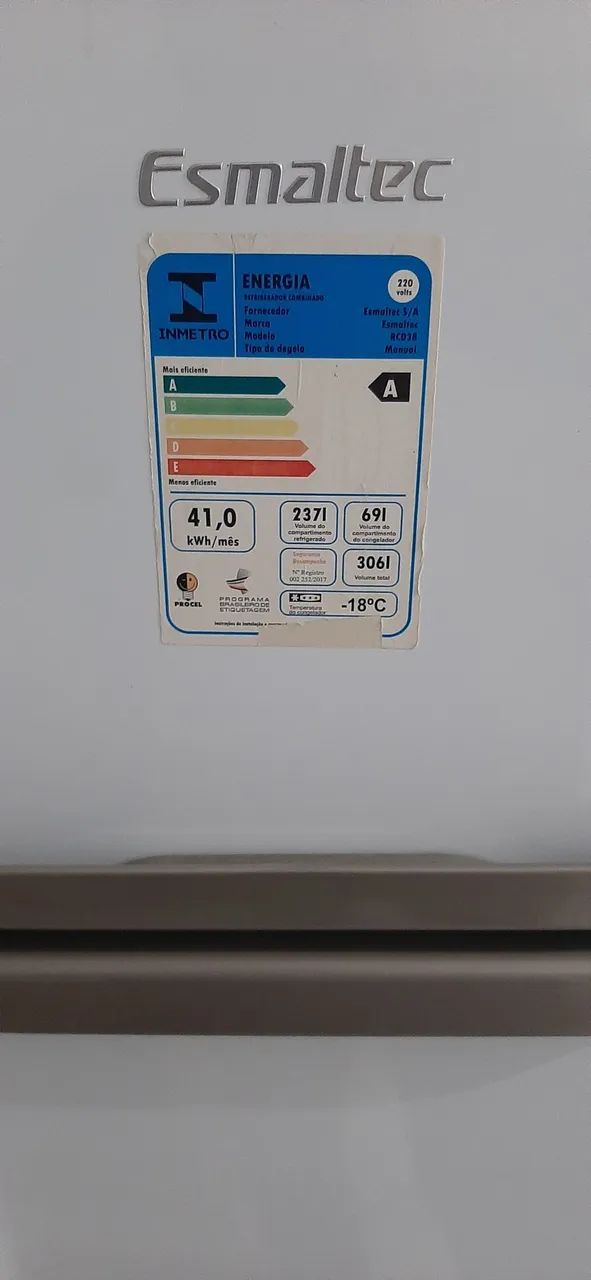 Geladeira esmaltec modelo rcd38 
