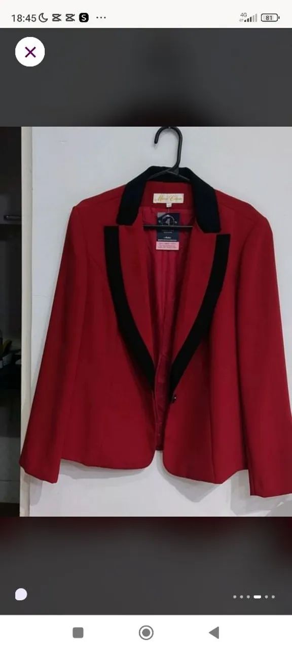 Blazer feminino vermelho  - Foto 4