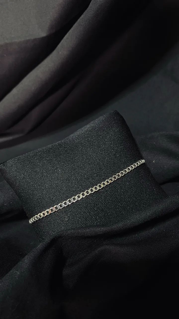 Pulseira de prata grumet