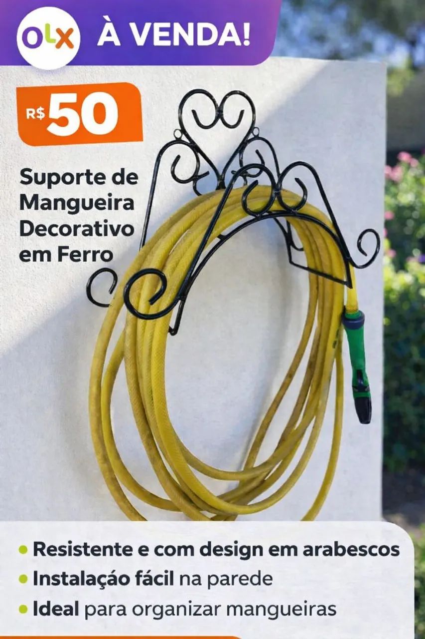 Suporte para mangueira de jardim 