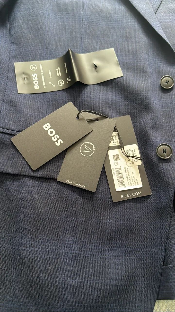 Terno Hugo Boss original 42R azul xadrez  