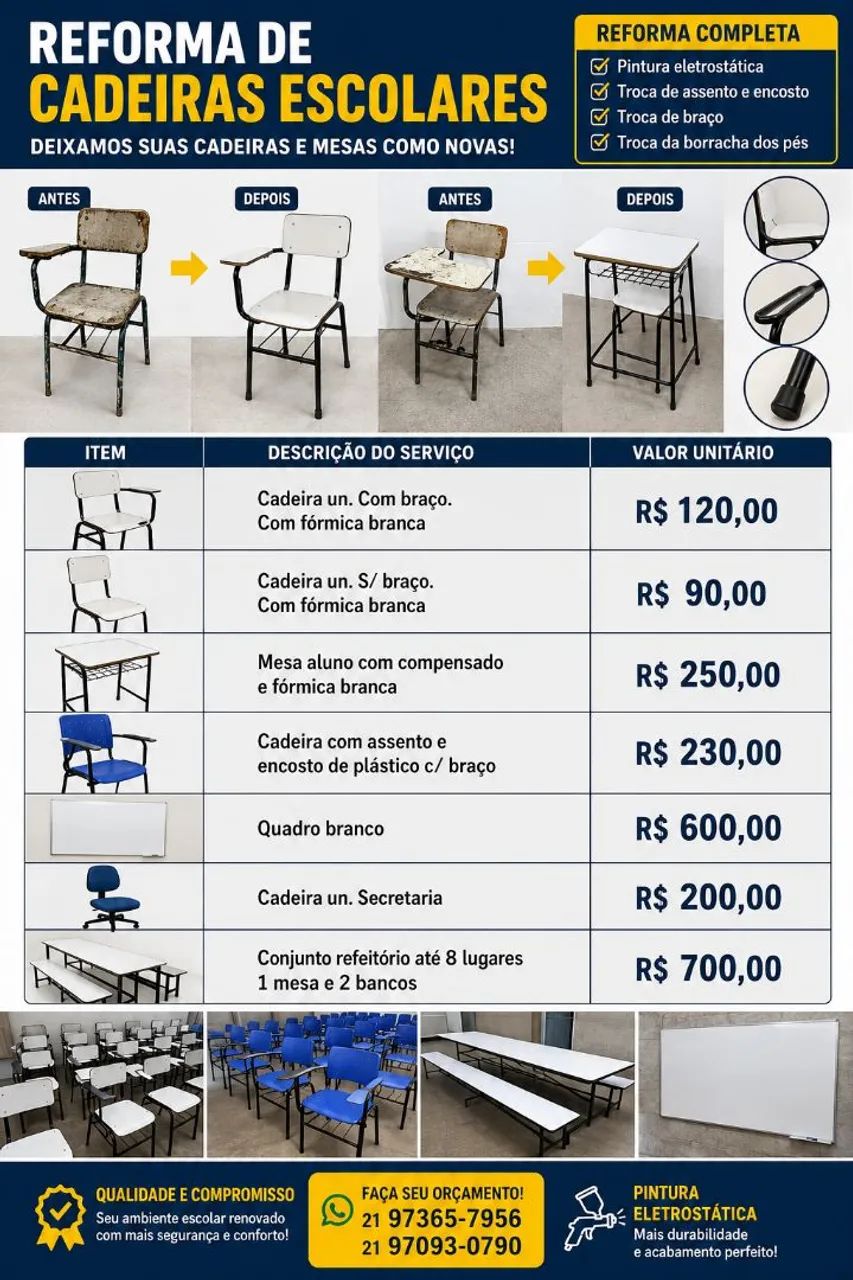 REFORMA DE CADEIRA ESCOLAR  - Foto 3
