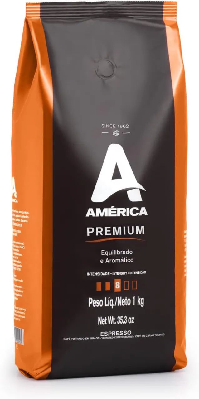  América Café Torrado Em Grãos Premium 1 Kg 