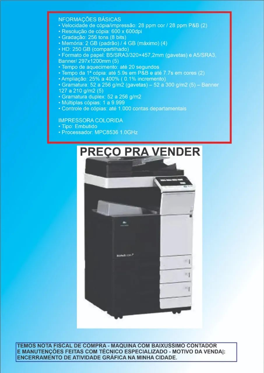 IMPRESSORA KONICA C284E