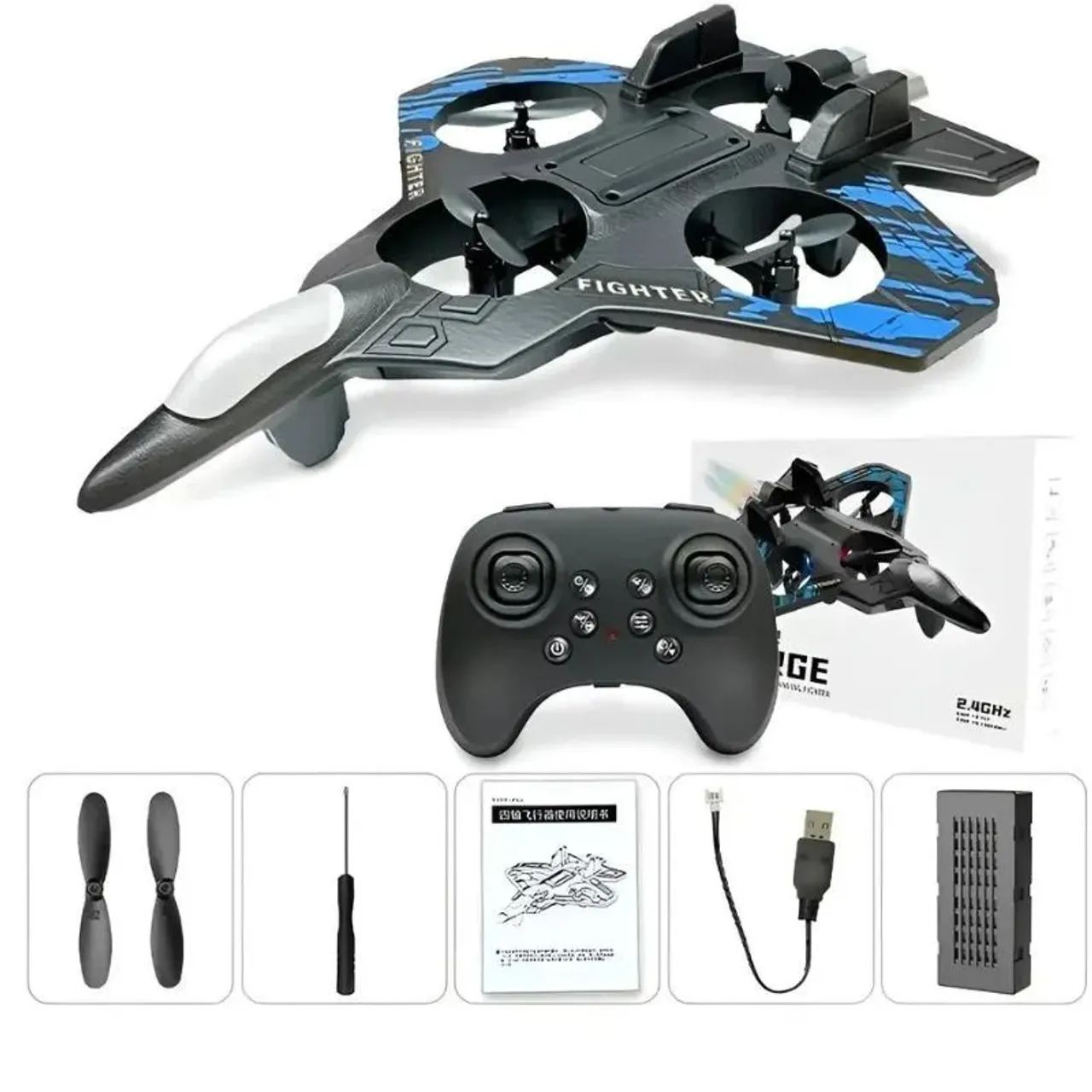 Drone avião a jato Controle remoto com luz  - Foto 5