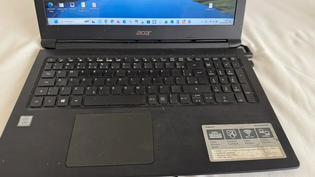 Notebook Acer com SSD 500 i5 com mochila  - Foto 3