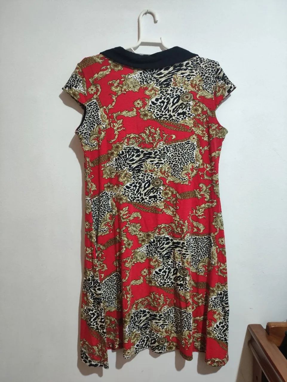 Vestido estampado vermelho - Foto 3