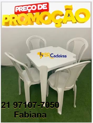 Conjunto de plastico completo (mesa+cadeiras) 