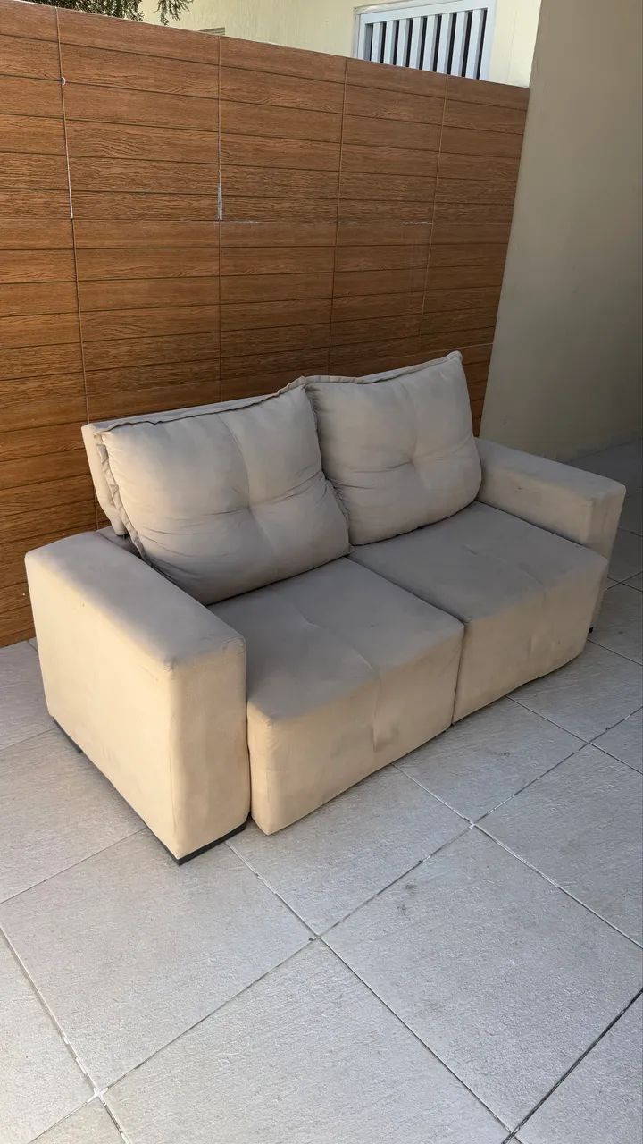 Sofá Beje retrátil 2 lugares  - Foto 5