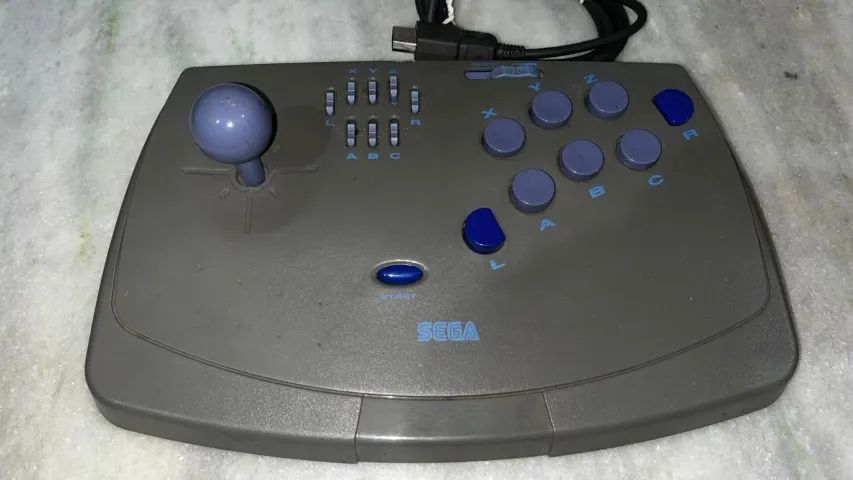 Sega Saturn c/ Placa Fenrir, controle Original, Controle Arcade +