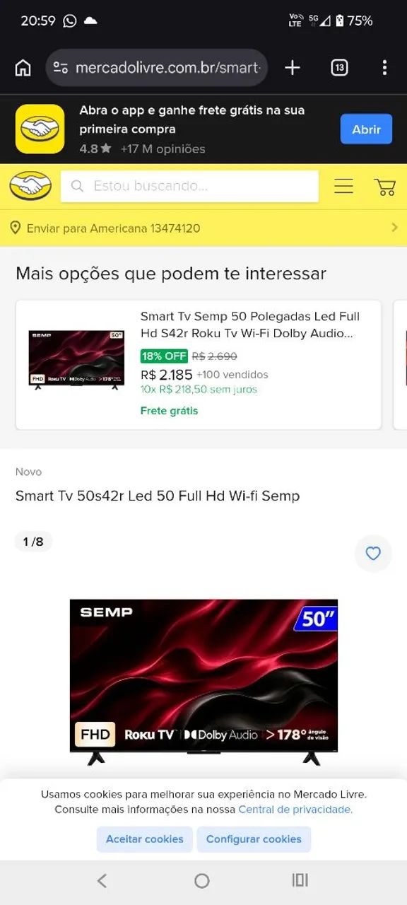 Tv 50 nova (troca) - Foto 3