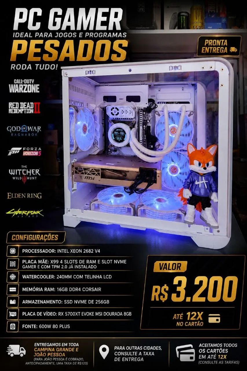 ? PC Gamer Pronta Entrega, potência máxima 