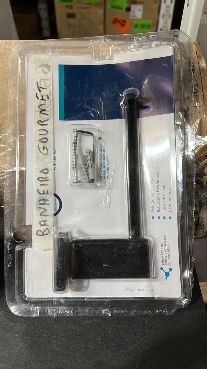 Porta papel higiênico preto deca 