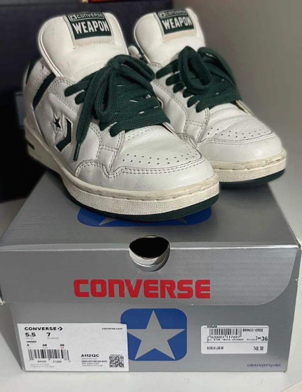 Tênis converse weapon vintage branco verde 36 - Foto 2