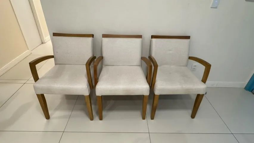 Poltrona em linho cinza claro - Foto 4