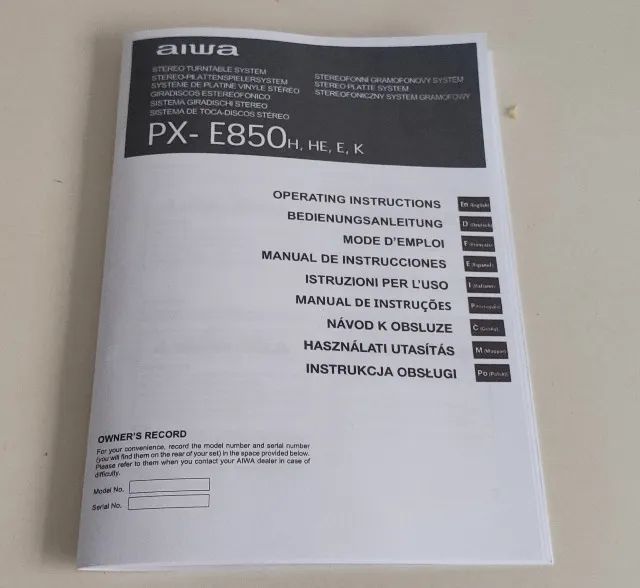 Manual De Instruções Toca Disco Aiwa Px-e850 9 Idiomas