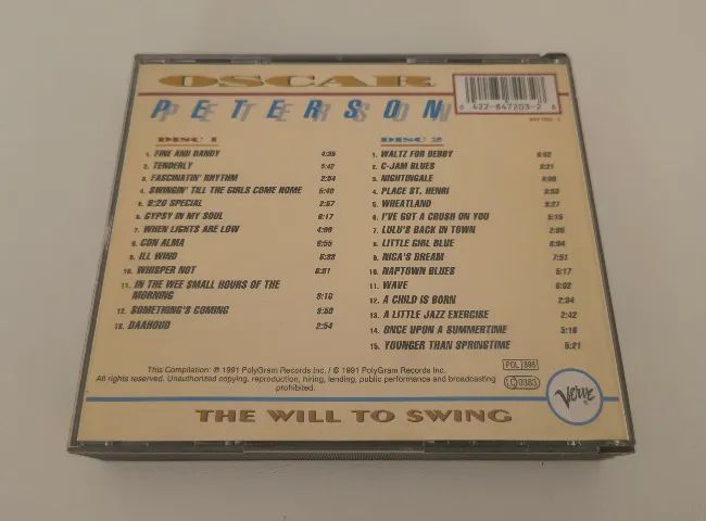 CD Oscar Peterson - The Will To Swing [Disc 1 e2] - Verve Polygram - Made in Usa - Foto 3