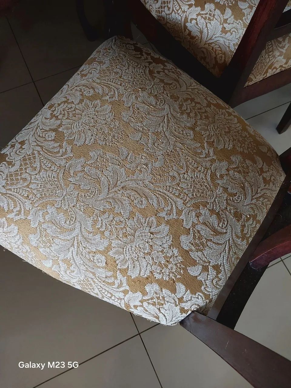 Mesa de jantar  e cadeiras estofadas - antiguidade - Foto 4