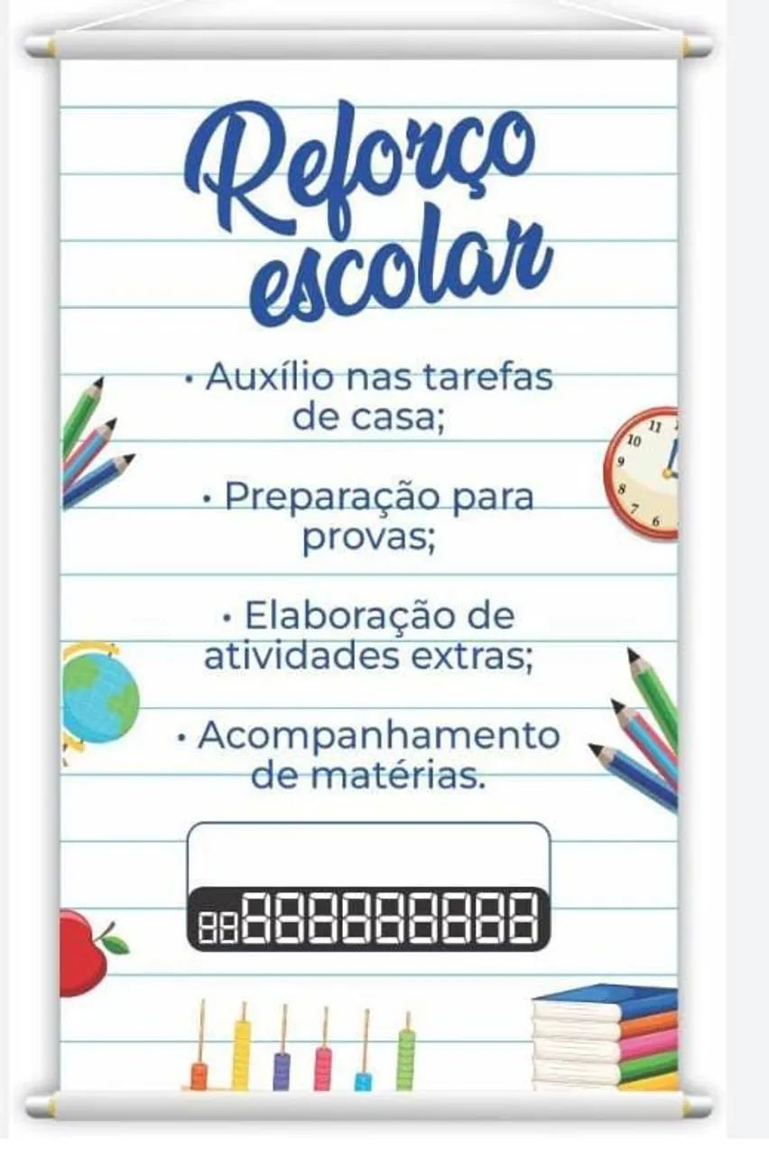Ofereço Reforço Escolar Infantil e fundamental I