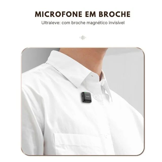 Sistema de Microfone Duplo Lapela sem Fio Usb-C Combo - Foto 3