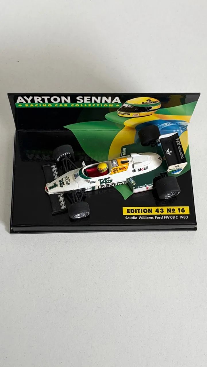 MINIATURA AYRTON SENNA - SAUDIA WILLIAMS FORD FW08C 1983 - 1:43