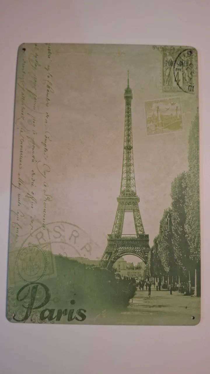 Placa de decoração Torre Eiffel 